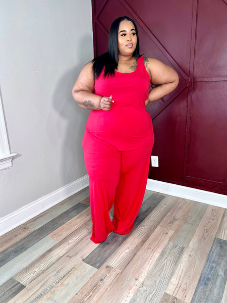 Curvy All You Need Wideleg Pant Set- RUBY PREORDER WILL SHIP WEEK OF 5/13
