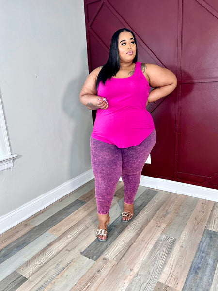 Curvy On My Way Mineral Wash Two Piece Set- MAGENTA PREORDER WILL SHIP WEEK OF 5/13
