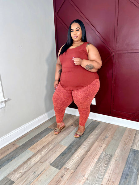 Curvy On My Way Mineral Wash Two Piece Set- DK RUST PREORDER WILL SHIP WEEK OF 5/13