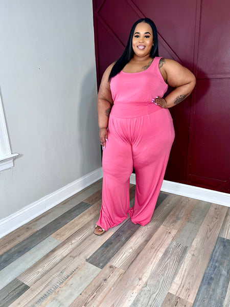 Curvy All You Need Wideleg Pant Set- ROSE PREORDER WILL SHIP WEEK OF 5/13
