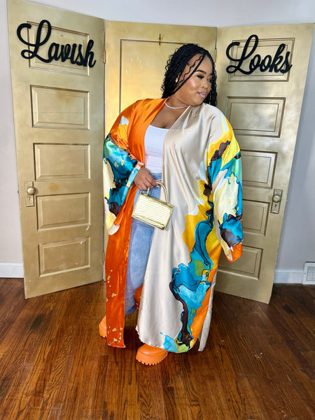 Silk luxury colorful kimono