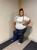 Charcoal plus size french terry pants