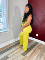 I’m His Good Side Two Piece Crinkle Set - LIME